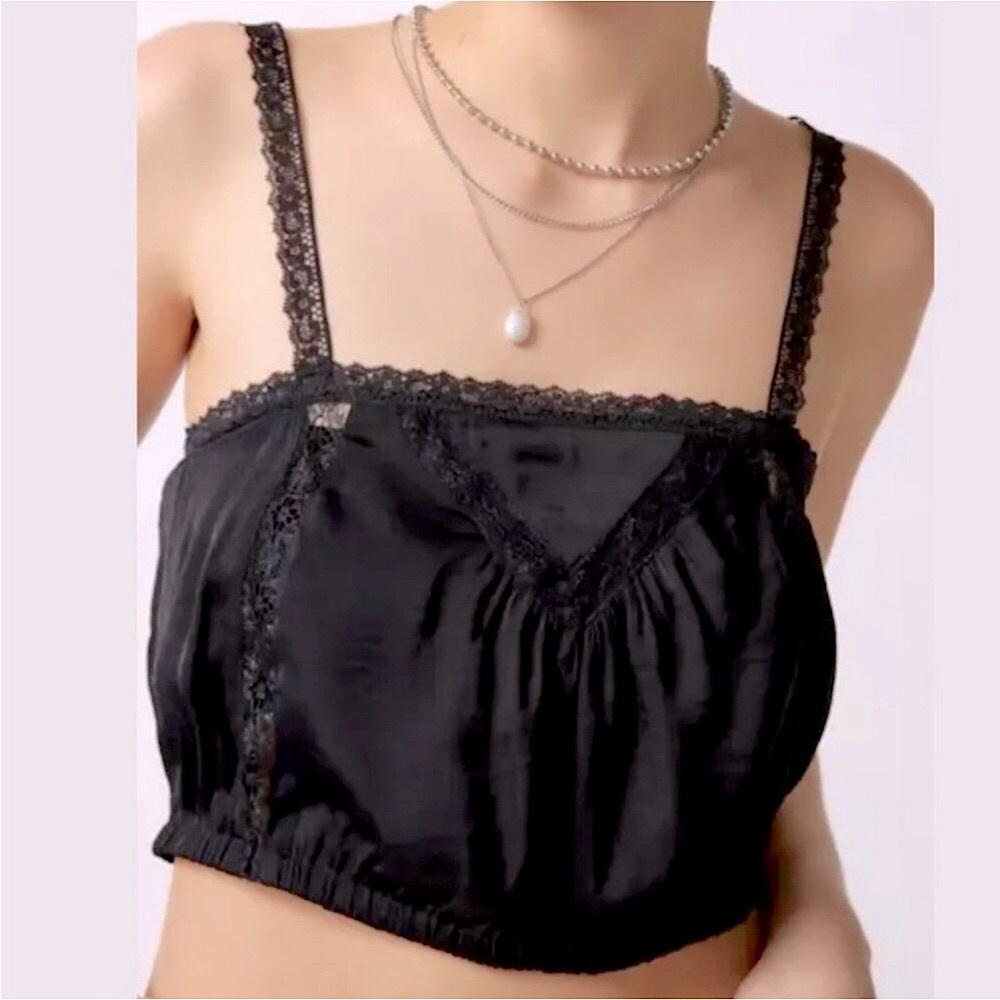 UO Tuli Lace-Inset Tank Top